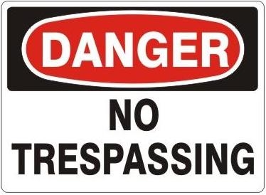 DANGER NO TRESPASSING Sign - Choose 7 X 10 - 10 X 14, Self Adhesive Vinyl, Plastic or Aluminum