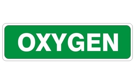 OXYGEN Sign, Choose from 3 Constructions Self Adhesive Vinyl, Plastic or Aluminum.