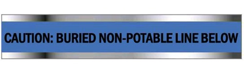 CAUTION BURIED NON-POTABLE LINE BELOW Detectable Underground Tape - Available in 2, 3 and 6 inch X 1000 foot rolls