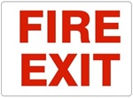 FIRE EXIT Sign - Choose 7 X 10 - 10 X 14, Self Adhesive Vinyl, Plastic or Aluminum.