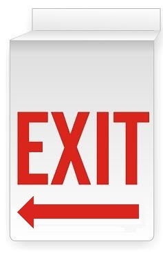 EXIT w/Arrow  13 X 10 Double-Sided Ceiling Mount Sign