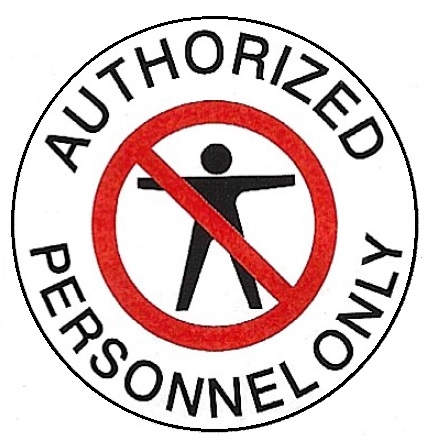 Non-Slip AUTHORIZED PERSONNEL ONLY, Walk On 17 inch diameter Floor Decal