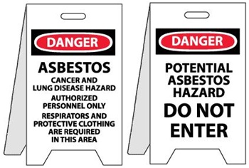 Danger Asbestos Warning / Potential Asbestos Hazard Do Not Enter - Reversible Two Sided Flood Stands