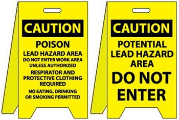Caution Poison Lead Hazard Area/Potential Lead Hazard Area  - Reversible Two Sided Flood Stands
