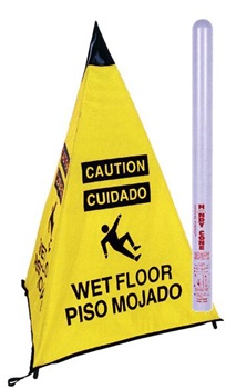 31" Caution Wet Floor Bilingual - Handy Cone™ Floor Sign
