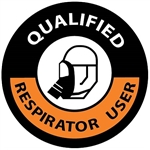 Qualified Respirator User - Hard Hat Labels are constructed from Durable, Pressure Sensitive  Vinyl, Sold 25 per pack