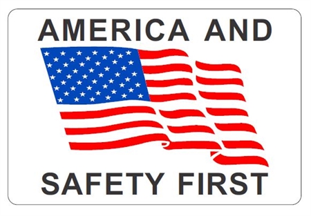 America and Safety First - Hard Hat Labels are constructed from Durable, Pressure Sensitive Vinyl, Sold 25 per pack