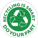 Recycling is Smart, Do Your Part - Hard Hat Labels are constructed from Durable, Pressure Sensitive Vinyl, Sold 25 per pack