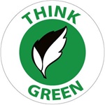 Think Green Hard Hat Labels are constructed from Durable, Pressure Sensitive Vinyl, Sold 25 per pack