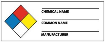 NFPA Chemical Name Labels on a Roll - Health, Flammability, Instability and Specific Hazard - 1 1/2 X 4 Pressure Sensitive Paper or Pressure Sensitive Vinyl