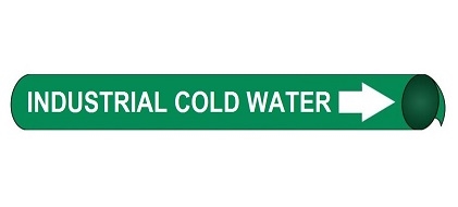 Industrial Cold Water Pre-coiled and Strap On Pipe Markers - Available in 8 Sizes