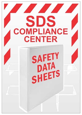 SDS Compliance Center With Rack & Binder - 24" X 18" Constructed of high-impact plastic