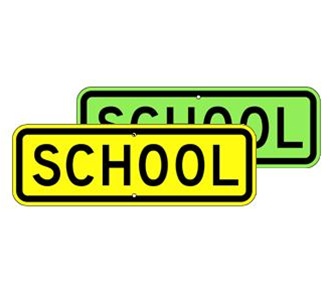 SCHOOL PLAQUE Sign - 24 X 8 Engineer Grade, Hi Intensity or Diamond Grade reflective .080 Aluminum