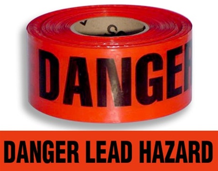 Danger Lead Hazard Barricade Tape - 3 X 1000 ft. lengths - 3 Mil Durable Polyethylene