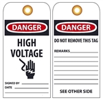 DANGER HIGH VOLTAGE (w/Graphic) Accident Prevention Tags