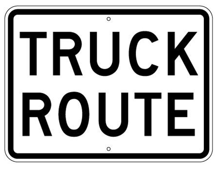 TRUCK ROUTE Traffic Sign - 24 X 18 - Choose from Engineer Grade or High Intensity Reflective Aluminum.