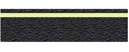 Anti-Slip Glow in the Dark STRIPE Grit Traction Treads, Black 6 x 24 Die-cut treads for stairs, walkway and ramps