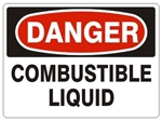 DANGER COMBUSTIBLE LIQUID Sign - Choose 7 X 10 - 10 X 14, Pressure Sensitive Vinyl, Plastic or Aluminum