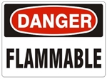 DANGER FLAMMABLE Sign - Choose 7 X 10 - 10 X 14, Pressure Sensitive Vinyl, Plastic or Aluminum