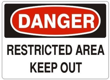DANGER RESTRICTED AREA KEEP OUT Sign - Choose 7 X 10 - 10 X 14, Self Adhesive Vinyl, Plastic or Aluminum