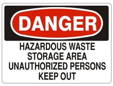 Danger Sign Hazardous Waste Storage Area 10"x14" Bilingual OSHA Sign 