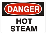 Danger Hot Steam Sign - Choose 7 X 10 - 10 X 14, Pressure Sensitive Vinyl, Plastic or Aluminum.