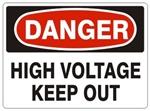 DANGER HIGH VOLTAGE KEEP OUT Sign - Choose 7 X 10 - 10 X 14, Self Adhesive Vinyl, Plastic or Aluminum.
