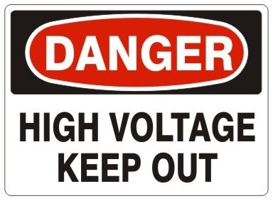 10" x 14" OSHA Safety Sign Warning Sign High Voltage 