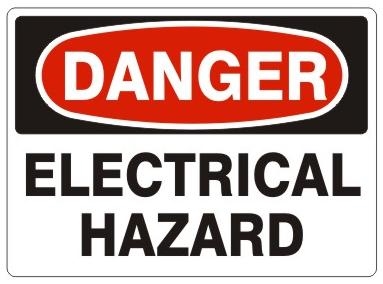 DANGER ELECTRICAL HAZARD Signs - Choose 7 X 10 - 10 X 14, Pressure Sensitive Vinyl, Plastic or Aluminum.