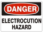 DANGER ELECTROCUTION HAZARD Sign - Choose 7 X 10 - 10 X 14, Pressure Sensitive Vinyl, Plastic or Aluminum.