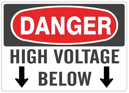 10"x14" Aluminum Bilingual OSHA Sign High Voltage Keep Out Danger Sign 