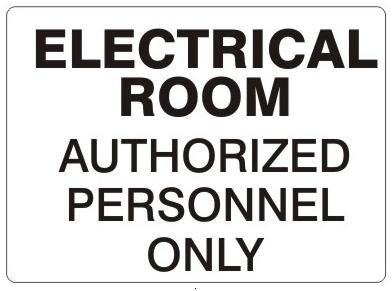 ELECTRICAL ROOM AUTHORIZED PERSONNEL ONLY Sign - Choose 7 X 10 - 10 X 14, Self Adhesive Vinyl, Plastic or Aluminum.