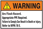 Warning Arc Flash Hazard, Failure to comply can result in death Sign - Choose 7 X 10 - 10 X 14, Self Adhesive Vinyl, Plastic or Aluminum.