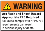 WARNING ARC FLASH AND SHOCK HAZARD......., OSHA Safety Sign - Choose 7 X 10 - 10 X 14, Self Adhesive Vinyl, Plastic or Aluminum.