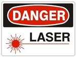 DANGER LASER SYMBOL Sign - Choose 7 X 10 - 10 X 14, Self Adhesive Vinyl, Plastic or Aluminum.
