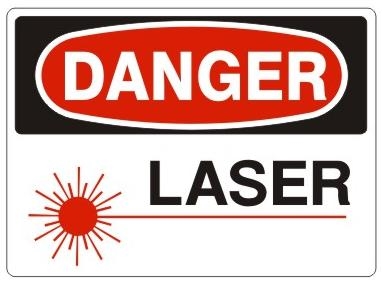 DANGER LASER SYMBOL Sign - Choose 7 X 10 - 10 X 14, Self Adhesive Vinyl, Plastic or Aluminum.