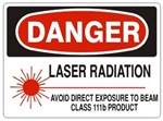 Danger Laser Radiation Avoid Direct Exposure To Beam Class 111b Product Sign - Choose 7 X 10 - 10 X 14, Self Adhesive Vinyl, Plastic or Aluminum.