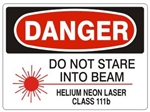 Danger Do Not Stare into Beam Helium Neon Laser Class 111b Safety Sign - Choose 7 X 10 - 10 X 14, Self Adhesive Vinyl, Plastic or Aluminum.