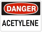 DANGER ACETYLENE Sign - Choose 7 X 10 - 10 X 14, Self Adhesive Vinyl, Plastic or Aluminum.