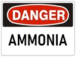 DANGER AMMONIA Sign - Choose 7 X 10 - 10 X 14, Self Adhesive Vinyl, Plastic or Aluminum.