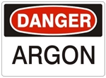 DANGER ARGON Signs - Choose 7 X 10 - 10 X 14, Self Adhesive Vinyl, Plastic or Aluminum.