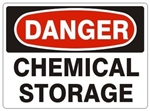 DANGER CHEMICAL STORAGE Sign - Choose 7 X 10 - 10 X 14, Self Adhesive Vinyl, Plastic or Aluminum.