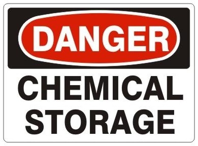 VARIOUS SIZES SIGN & STICKER OPTIONS DANGER CHEMICAL STORAGE SIGN 