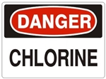 DANGER CHLORINE Sign - Choose 7 X 10 - 10 X 14, Self Adhesive Vinyl, Plastic or Aluminum.