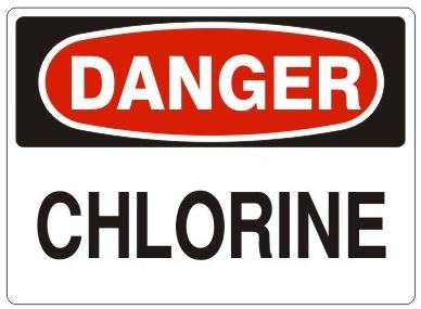 DANGER CHLORINE Sign - Choose 7 X 10 - 10 X 14, Self Adhesive Vinyl, Plastic or Aluminum.