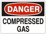 DANGER COMPRESSED GAS Sign - Choose 7 X 10 - 10 X 14, Self Adhesive Vinyl, Plastic or Aluminum.