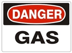 DANGER GAS Sign - Choose 7 X 10 - 10 X 14, Self Adhesive Vinyl, Plastic or Aluminum.