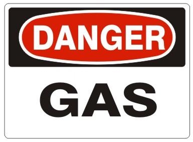 DANGER GAS Sign - Choose 7 X 10 - 10 X 14, Self Adhesive Vinyl, Plastic or Aluminum.