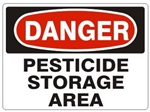 DANGER PESTICIDE STORAGE AREA Signs - Choose 7 X 10 - 10 X 14, Self Adhesive Vinyl, Plastic or Aluminum.