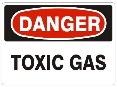 DANGER TOXIC GAS Sign - Choose 7 X 10 - 10 X 14, Self Adhesive Vinyl, Plastic or Aluminum.